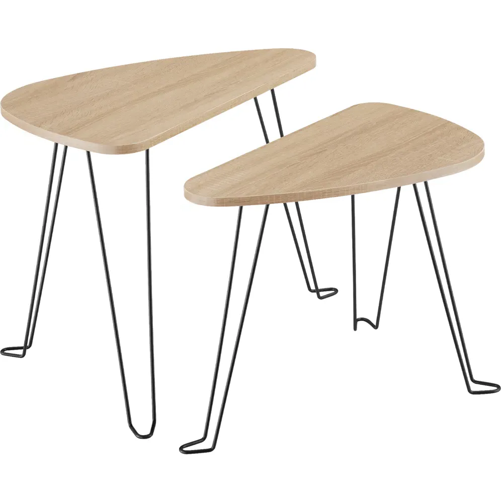 Richmond Nest of Tables Set of 2 - Light Oak Sonoma, Wood