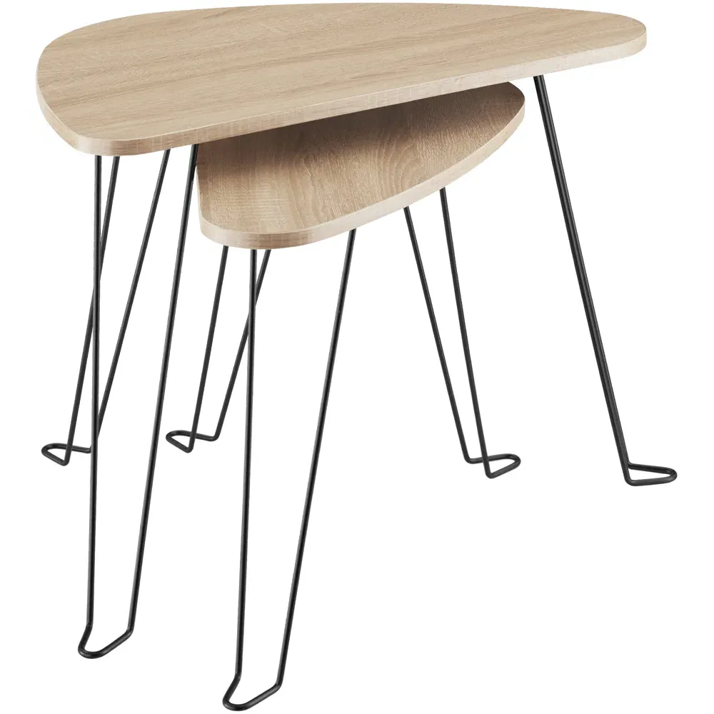 Richmond Nest of Tables Set of 2 - Light Oak Sonoma, Wood