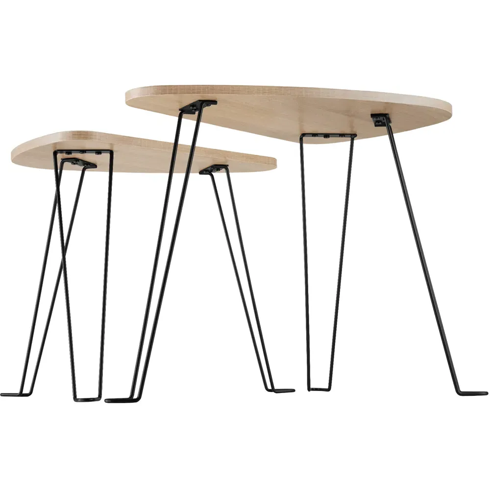 Richmond Nest of Tables Set of 2 - Light Oak Sonoma, Wood