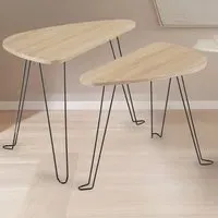 Richmond Nest of Tables Set of 2 - Light Oak Sonoma, Wood