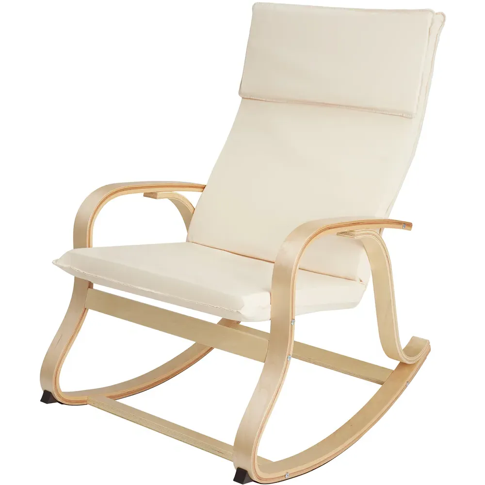 Roca Rocking Chair with Armrest - Beige