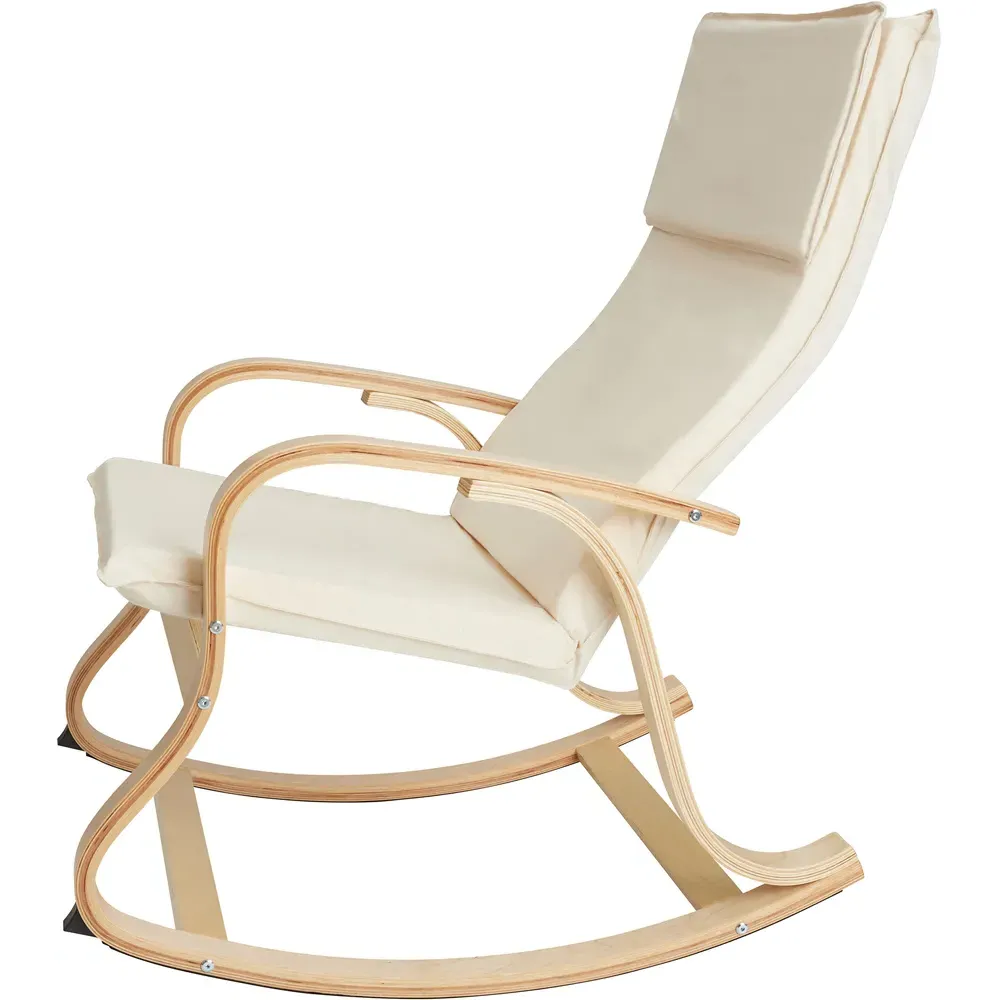 Roca Rocking Chair with Armrest - Beige