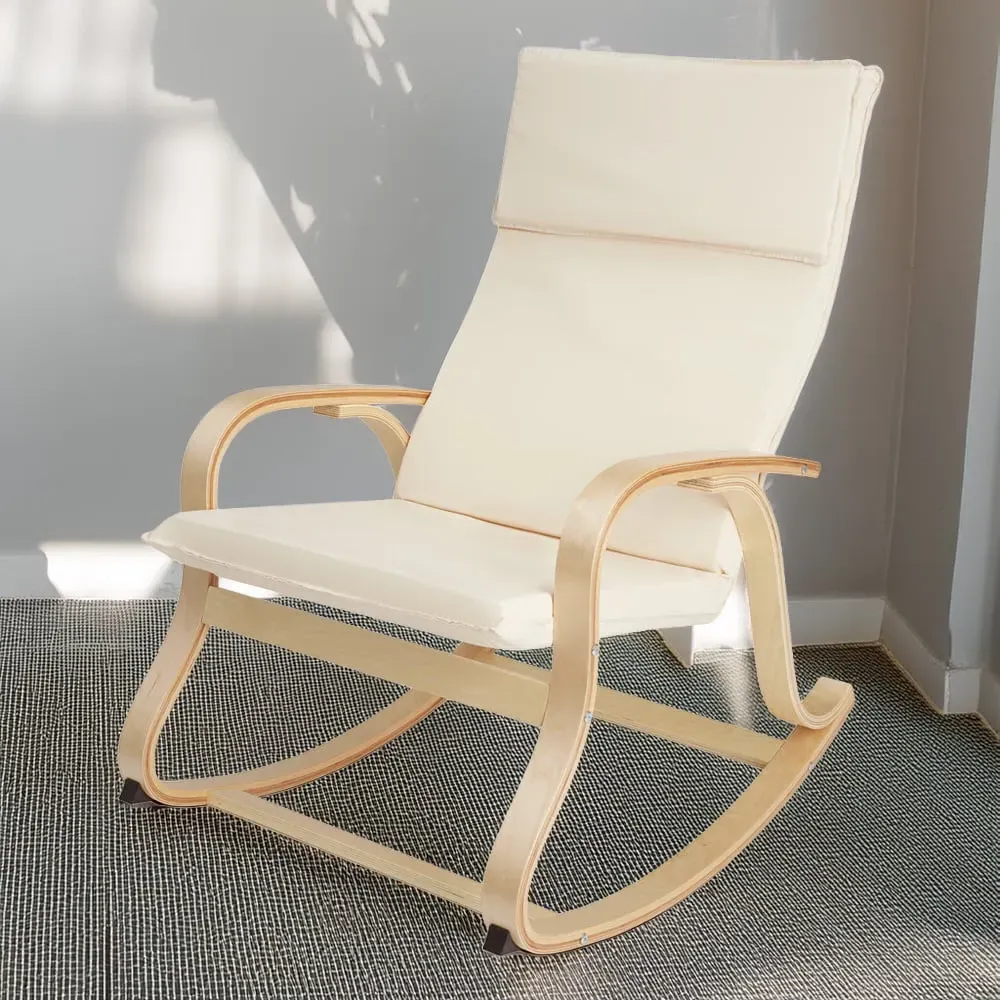 Roca Rocking Chair with Armrest - Beige image