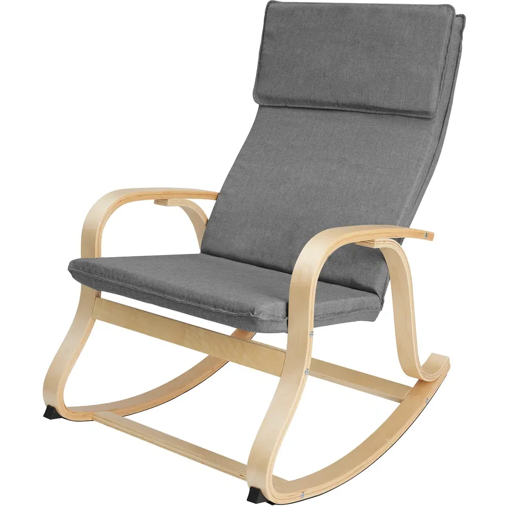 Roca Rocking Chair with Armrest - Light Grey