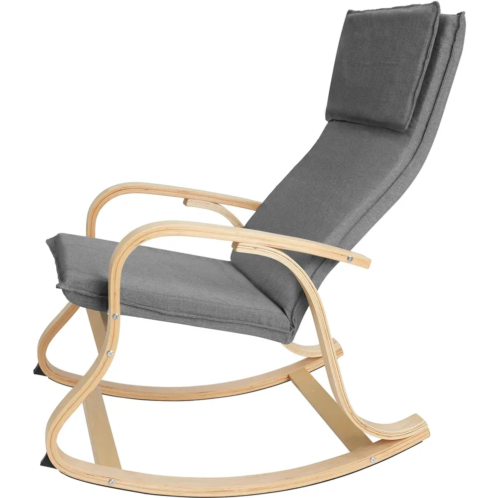 Roca Rocking Chair with Armrest - Light Grey