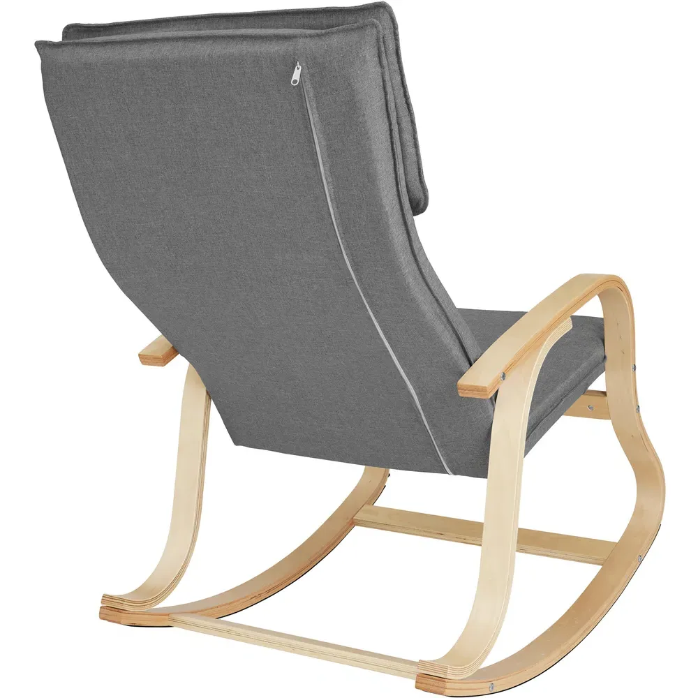 Roca Rocking Chair with Armrest - Light Grey