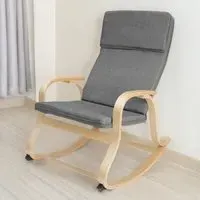 Roca Rocking Chair with Armrest - Light Grey