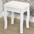 Rose Pattern Vanity Stool - White