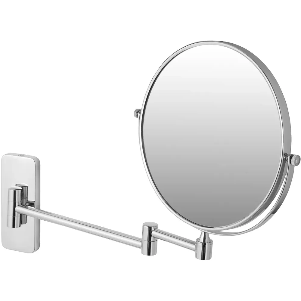 Round Double Sided Vanity Mirror with 10x Magnification - Silver