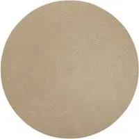 Round Easy Care Rug - Brown, Jute