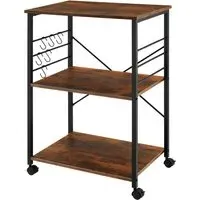 Rugby 2 Shelf Drink Trolley with Parking Brake - Brown