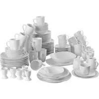 Salerno 100 Piece Dinner Set - White, Porcelain