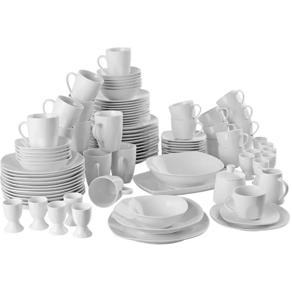 Salerno 100 Piece Dinner Set - White, Porcelain image