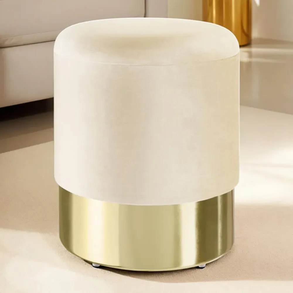 Sarina Round Storage Stool - Cream image