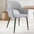 Sasha Set of 2 Dining Chairs - Grey, Velvet