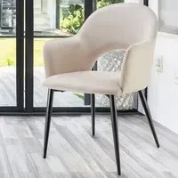 Sasha Set of 4 Dining Chairs - Cream, Velvet