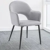 Sasha Set of 4 Dining Chairs - Grey, Velvet