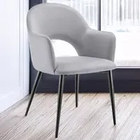 Sasha Set of 6 Dining Chairs - Grey, Velvet