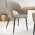 Sasha Set of 6 Dining Chairs with Armrests - Taupe, Velvet
