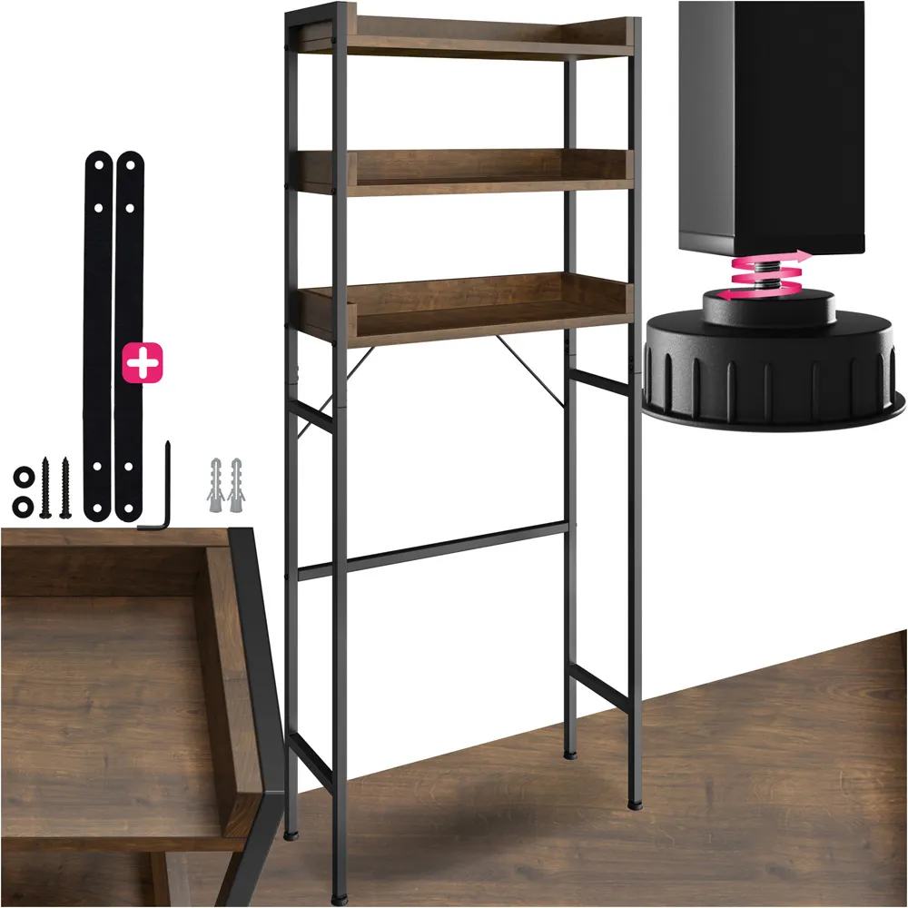 Seattle 3 Shelf Shower Caddy - Dark Wood