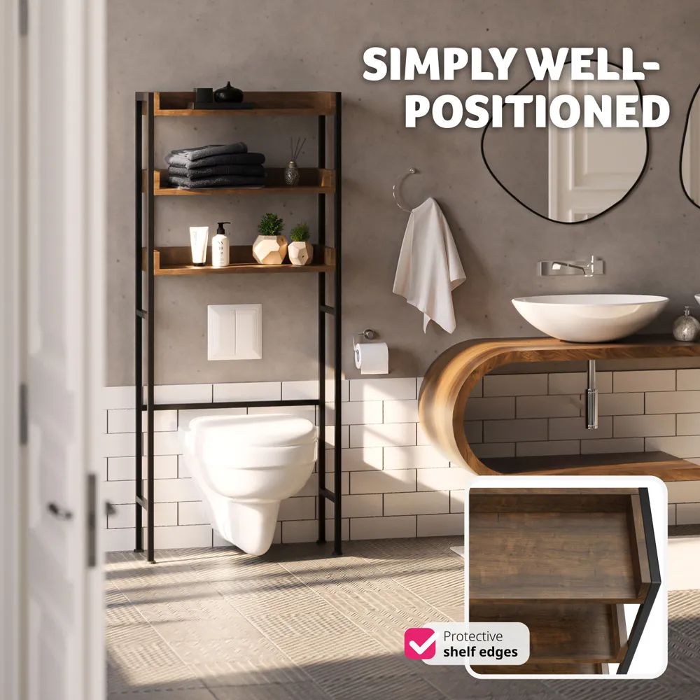 Seattle 3 Shelf Shower Caddy - Dark Wood