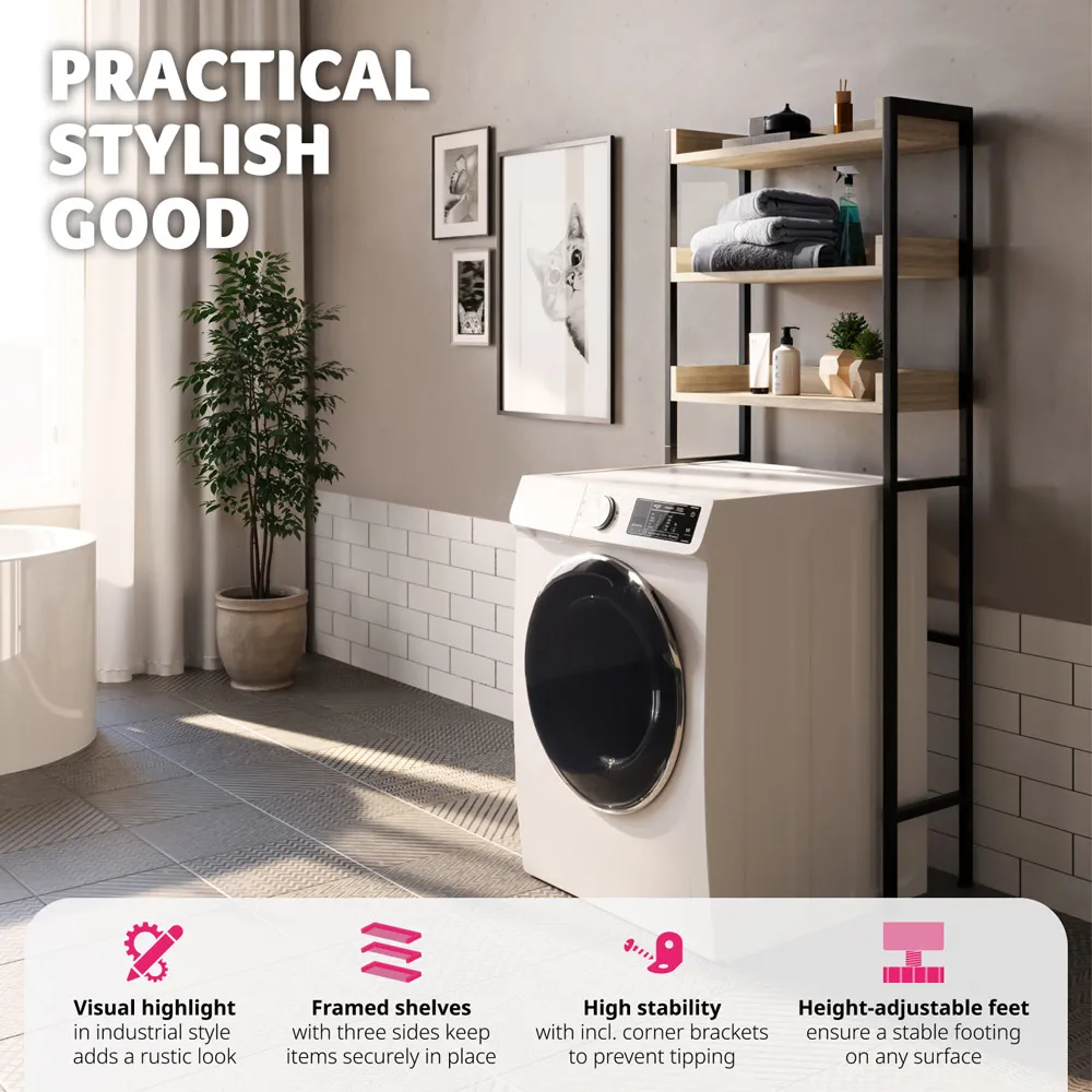 Seattle 3 Shelf Shower Caddy - Oak Sonoma, Wood