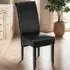 Set of 2 High Backrest Dining Chair - Black, Faux Leather
