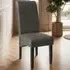 Set of 4 High Backrest Dining Chairs - Grey, Leather