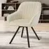 Set of 4 Swivel Lounge Armchairs - Cream, Velvet