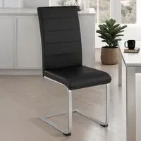 Set of 8 Cantilever High Backrest Dining Chairs - Black