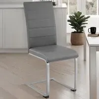 Set of 8 High Backrest Dining Chairs - Grey