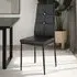 Set of 8 Rhinestone Dining Chairs - Black, Faux Leather