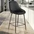 Siera Bar Stool Set of 2 - Black, Velvet