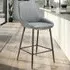 Siera Bar Stool Set of 2 - Grey, Woven Fabric