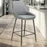 Siera Bar Stool Set of 4 - Grey, Woven Fabric