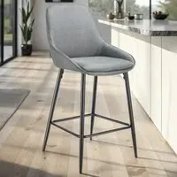 Siera Bar Stool Set of 6 - Grey, Woven Fabric