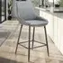Siera Bar Stool Set of 6 - Grey, Woven Fabric