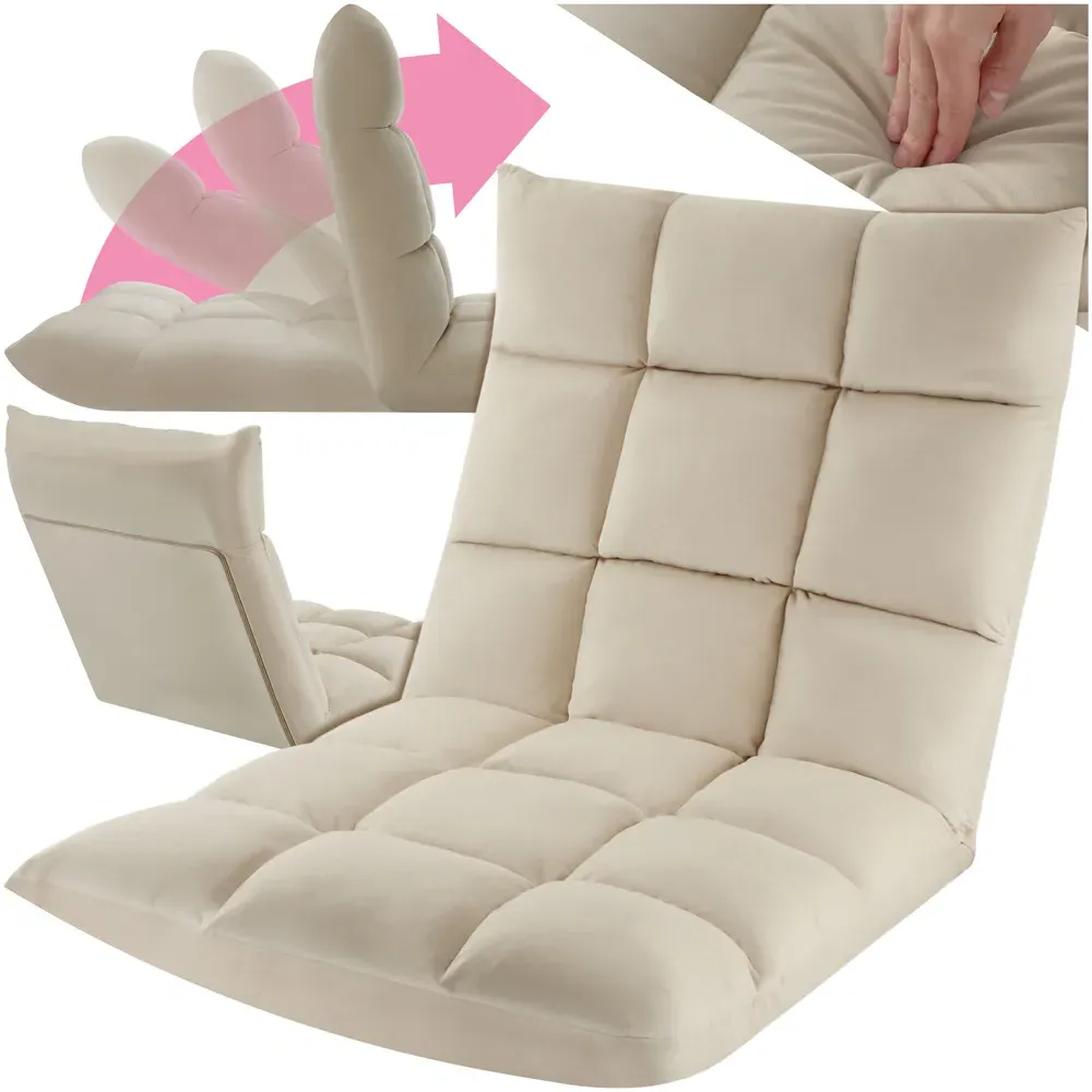 Snooze 2-in-1 Recliner Armchair with 14-Step Adjustment - Beige