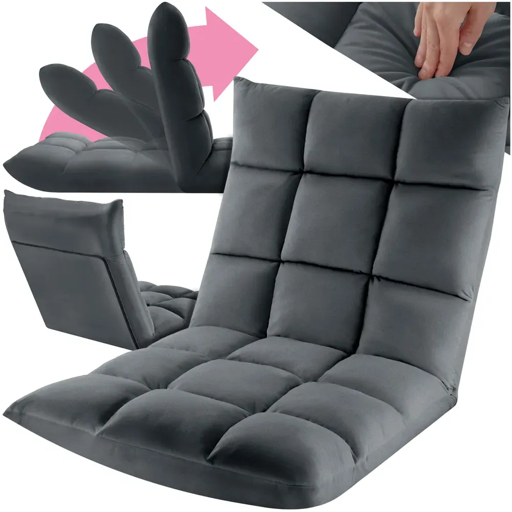 Snooze 2-in-1 Recliner Armchair with 14-Step Adjustment - Grey