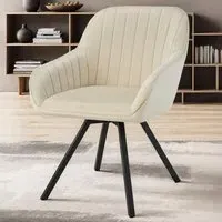 Snug Set of 2 Swivel Armchairs - Cream, Velvet