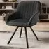 Snug Set of 4 Swivel Lounge Armchairs - Black, Velvet