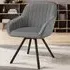 Snug Set of 4 Swivel Lounge Armchairs - Grey, Velvet