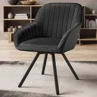 Snug Swivel Accent Armchair - Black, Velvet