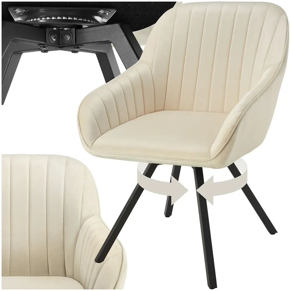 Snug Swivel Armchair - Cream, Velvet