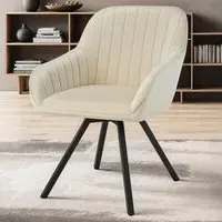 Snug Swivel Armchair - Cream, Velvet