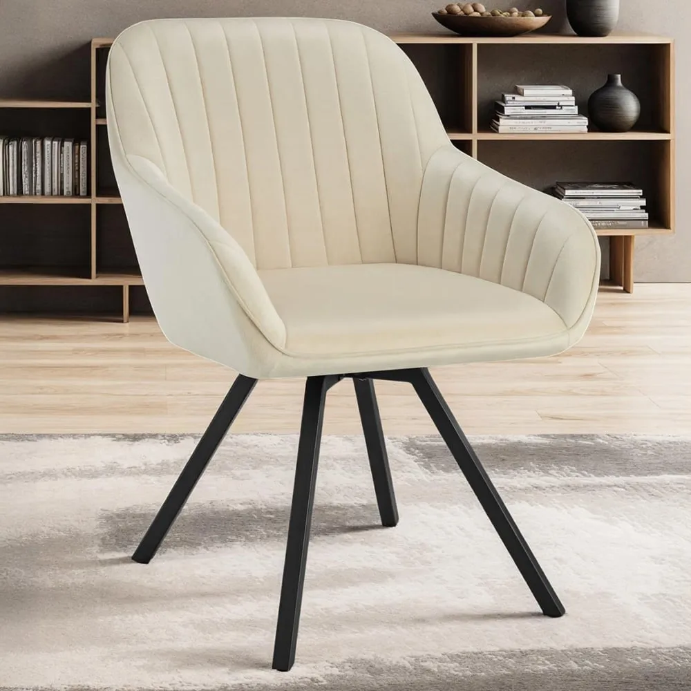 Snug Swivel Armchair - Cream, Velvet image