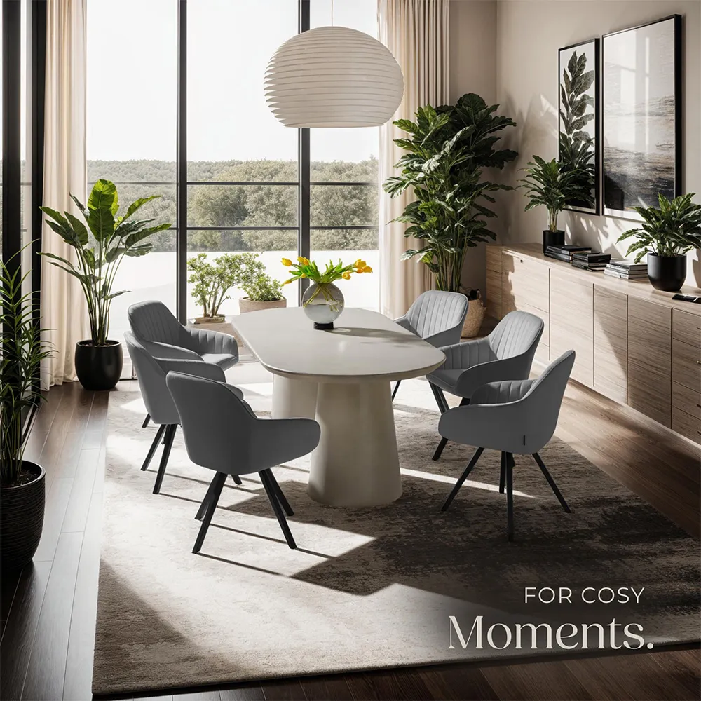 Snug Swivel Armchair - Grey, Velvet