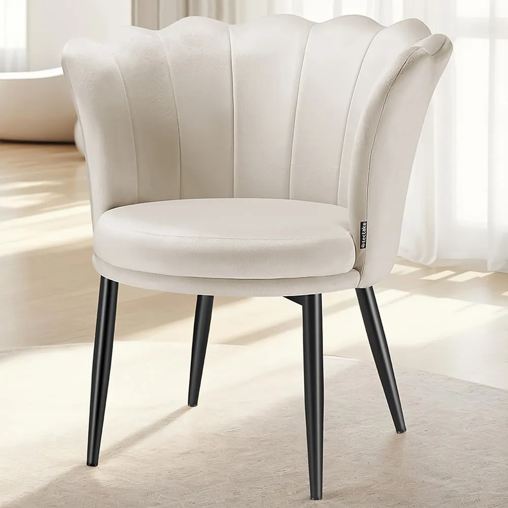 Stella Padded Armchair - Cream, Velvet image