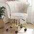 Stella Tulip Seat Desk Chair - Cream, Velvet