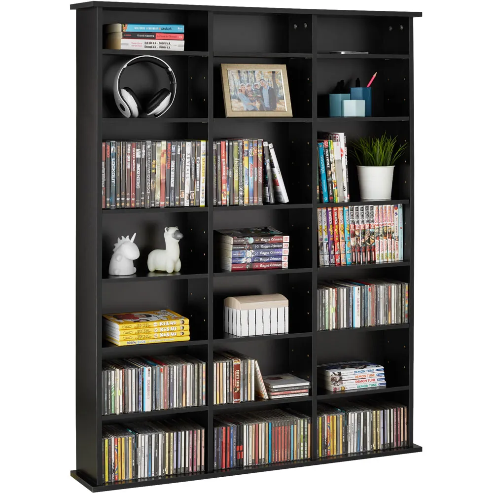 Stevie 21 Compartment Storage Unit with Adjustable Shelves - Black